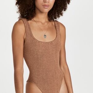 Hunza G Copper scrunched bathing suit